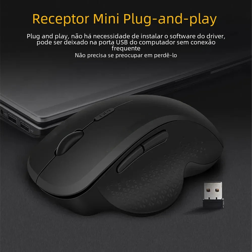 Mouse sem Fio Ergonômico