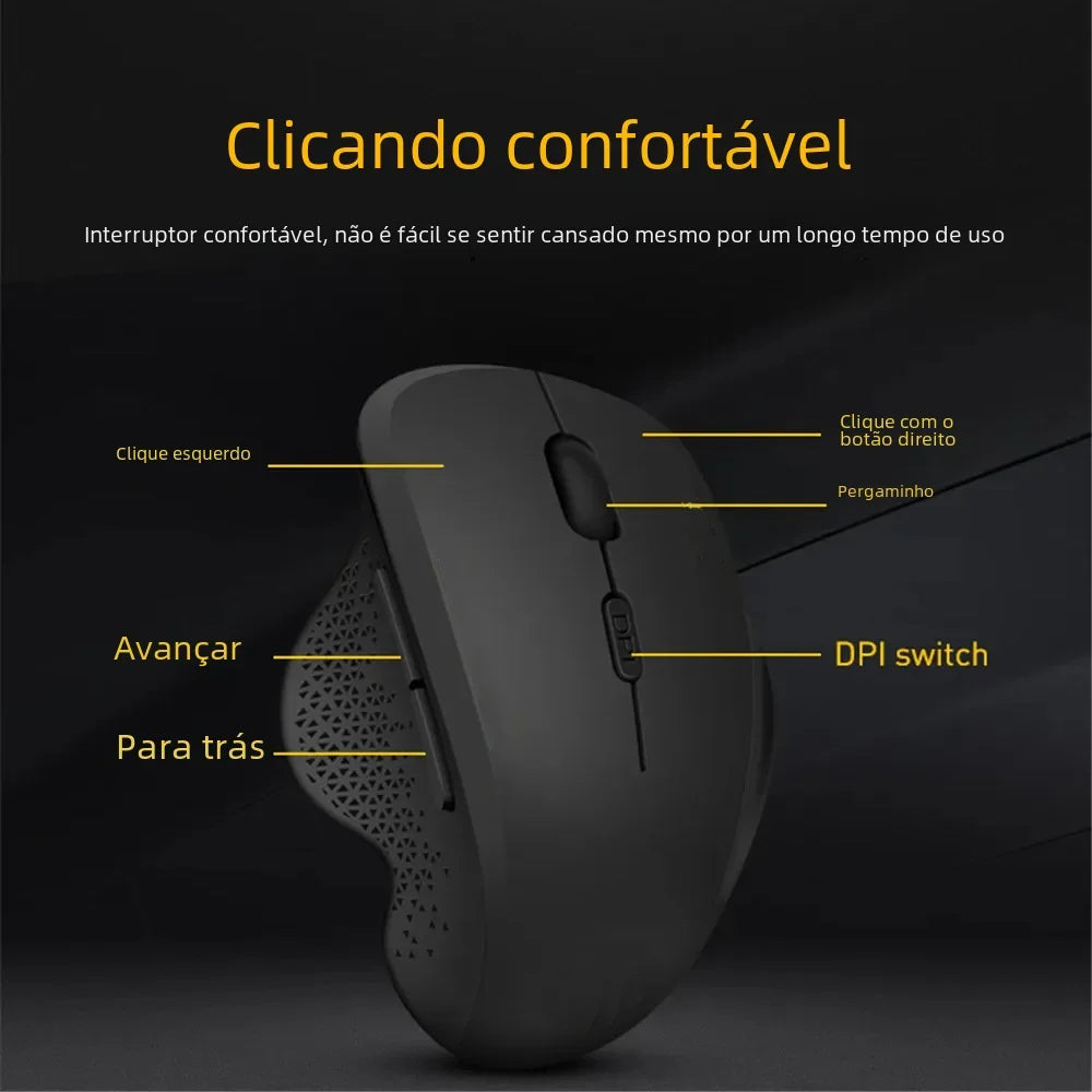 Mouse sem Fio Ergonômico